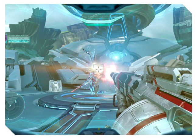 Screenshot from the Halo 5 Mission Genesis.