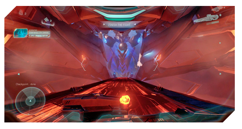 Screenshot of reclamation set piece moment.