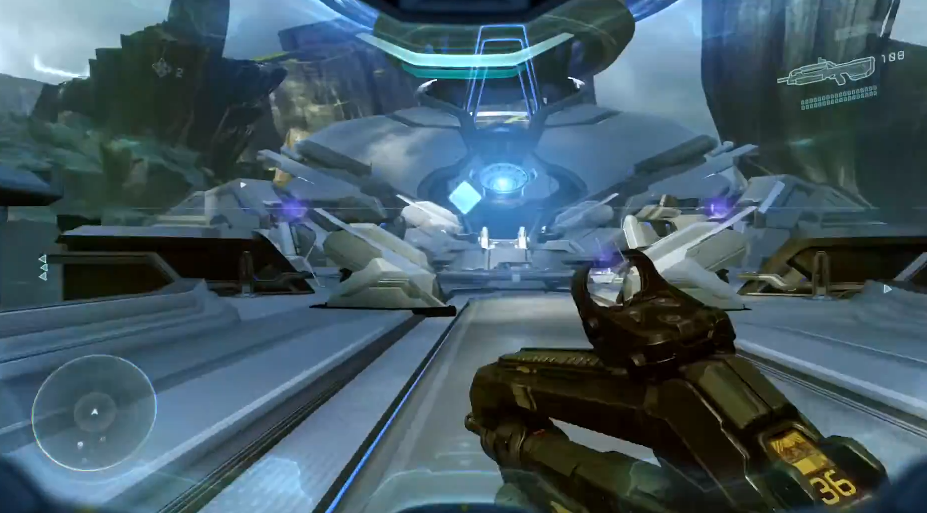 Screenshot from the Halo 5 Mission Genesis.