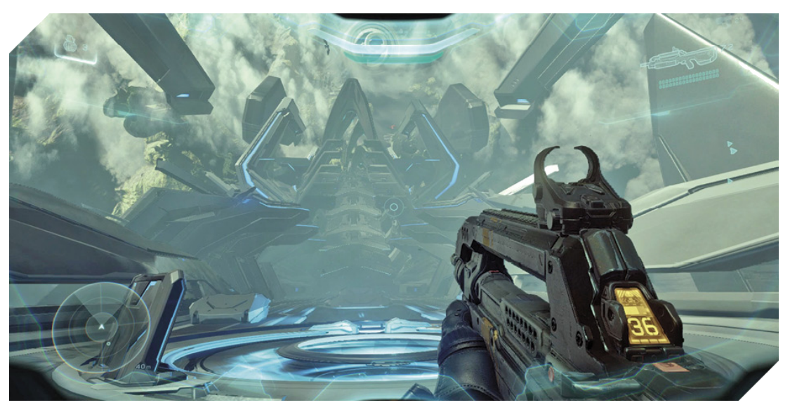 Screenshot from the Halo 5 Mission Genesis.