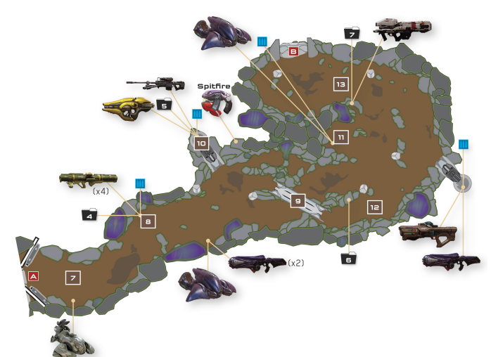 Top down level design image from the halo 5 mission genesis.
