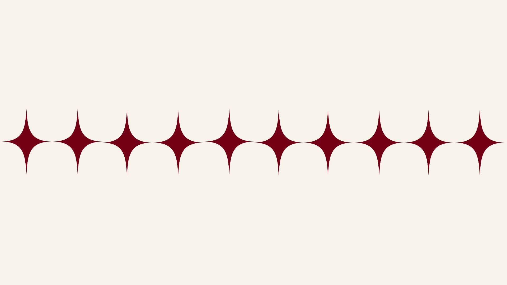 Pattern of maroon star-like shapes against a light background, arranged in a horizontal line.