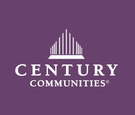 Century Communities logo on a purple background.