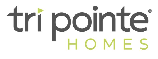 Tri Pointe Homes logo with black text and green accents.