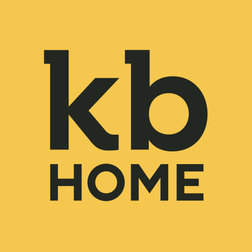 Yellow background with black text that reads "kb HOME".