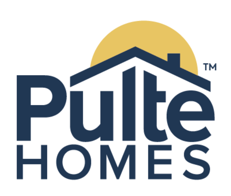 Pulte Homes logo with stylized house roof and a sun in the background.