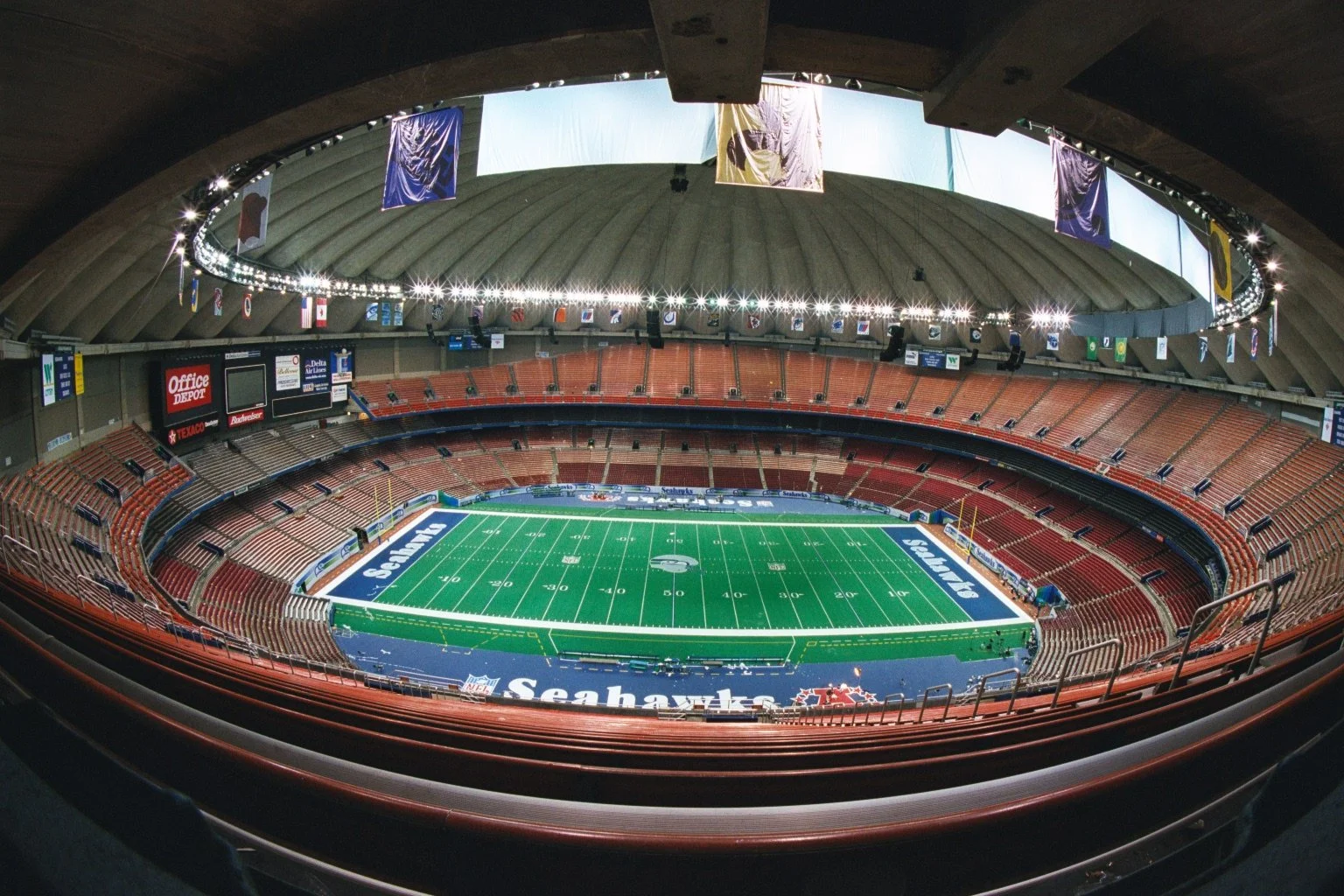 Images of the Kingdome in 2000 on the night the Seahawks played the Miami Dolphins.