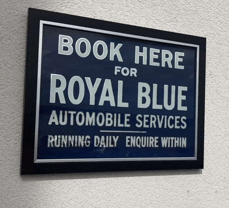 Royal Blue Automobile Services - Vintage Automobilia Style Reverse Glass Mirrored Sign