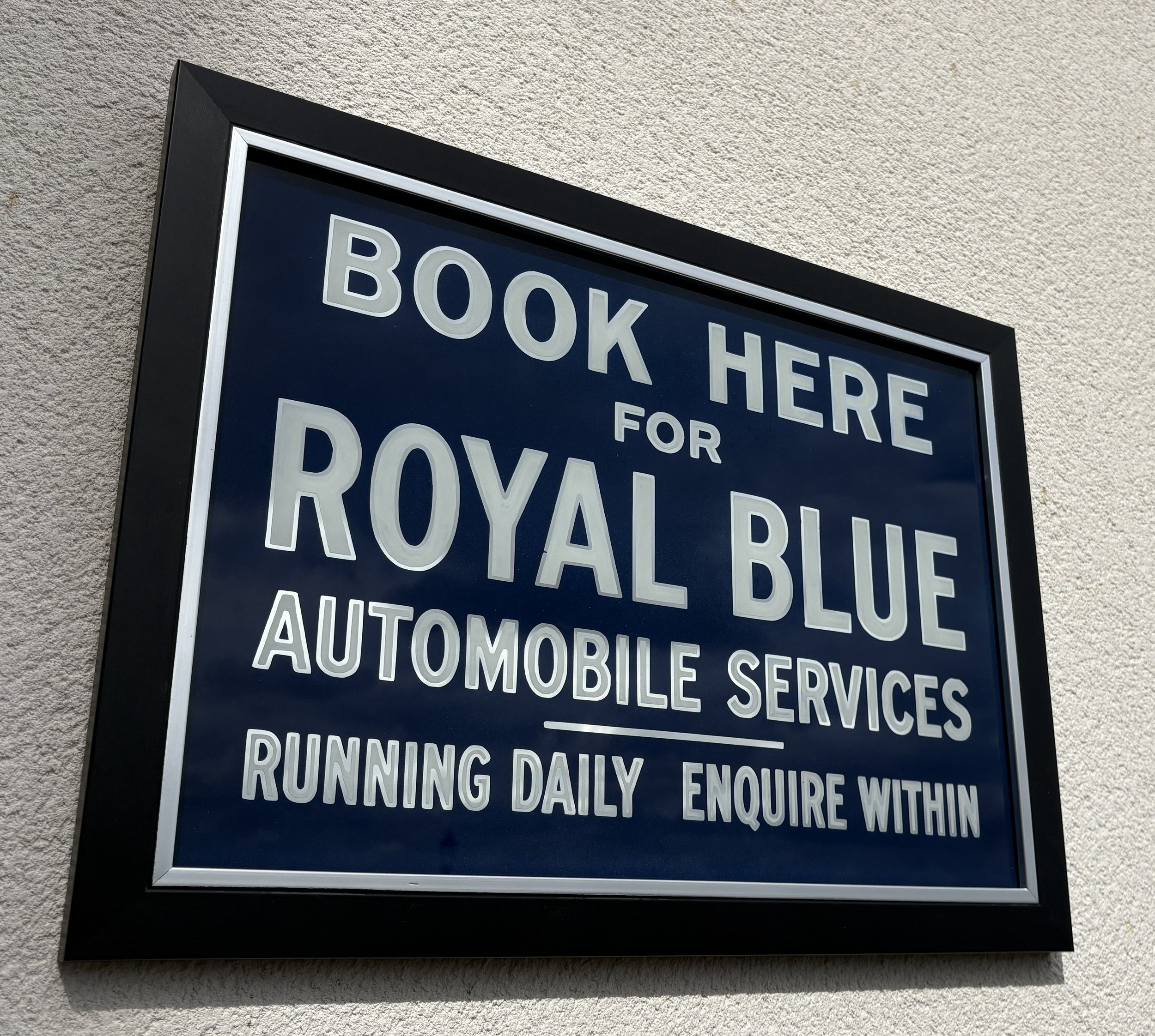 Royal Blue Automobile Services - Vintage Automobilia Style Reverse Glass Mirrored Sign