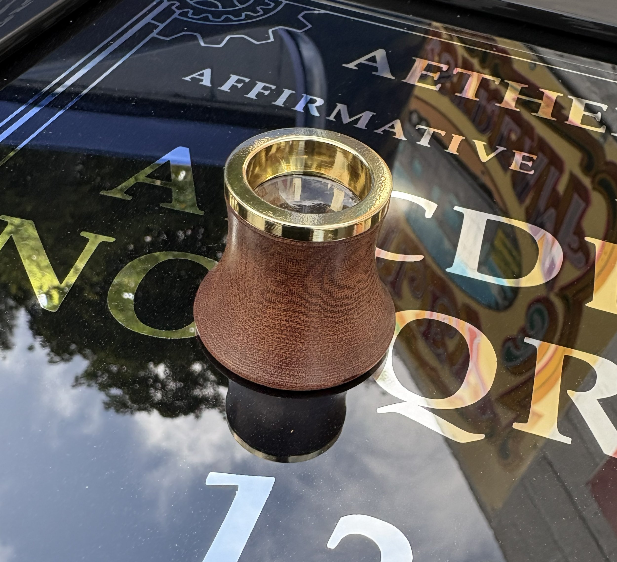 Aetheric Telegraph - Steampunk Ouija / Spirit Board - Reverse Glass Mirrored Sign - Black Frame and Planchette