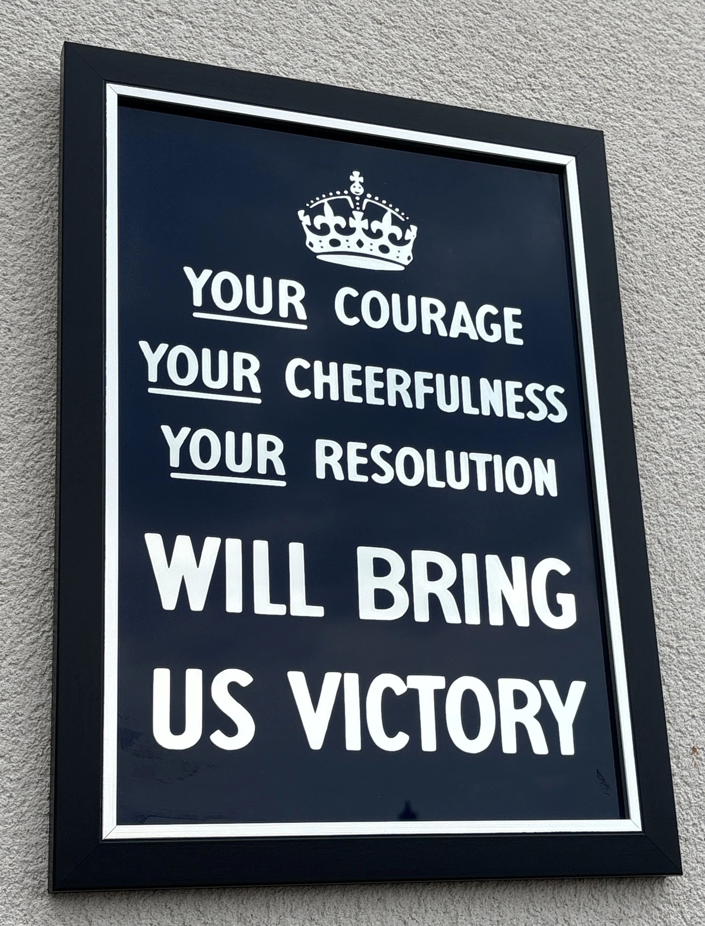 Your Courage Will Bring us Victory - WWII reverse glass mirrored advertising sign by Filey Pier Limited
