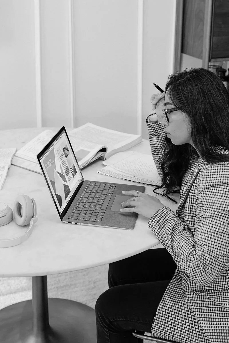 Marketing strategist analyzing business data and campaign performance to develop a customized digital marketing strategy focused on SEO, branding, audience growth, and measurable results.