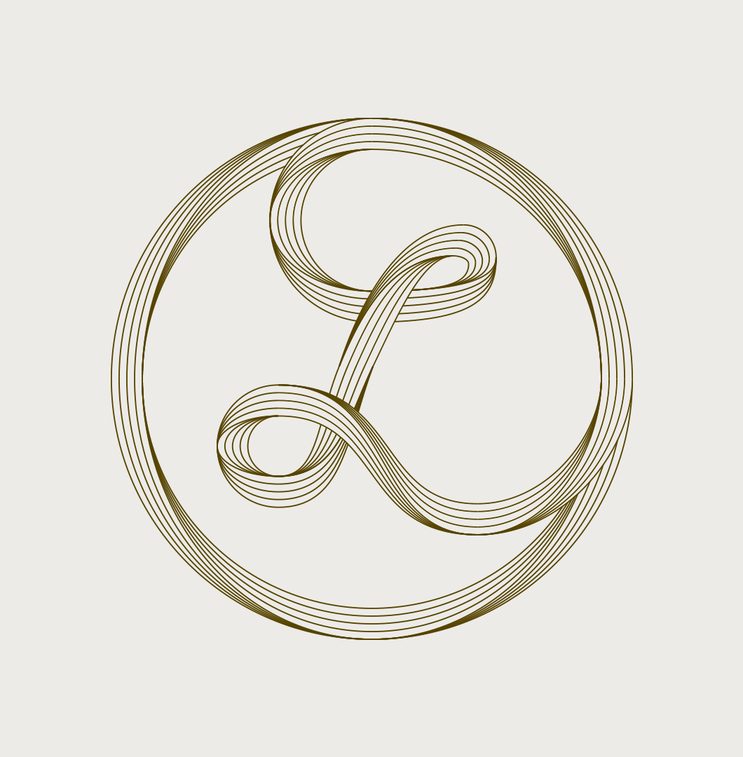 Ornamental letter Q with intricate line design in a circular shape.