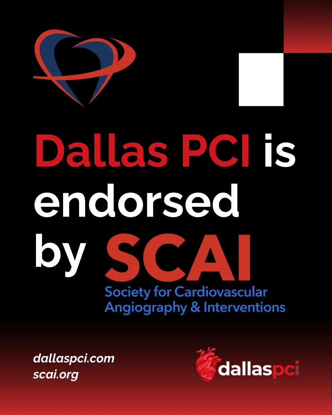 We're excited to reveal that SCAI (The Society for Cardiovascular Angiography &amp; Interventions) has officially endorsed Dallas PCI!

Recognized by the highest authorities, ran by the best doctors, respected by all. Dallas PCI is comprehensive in b