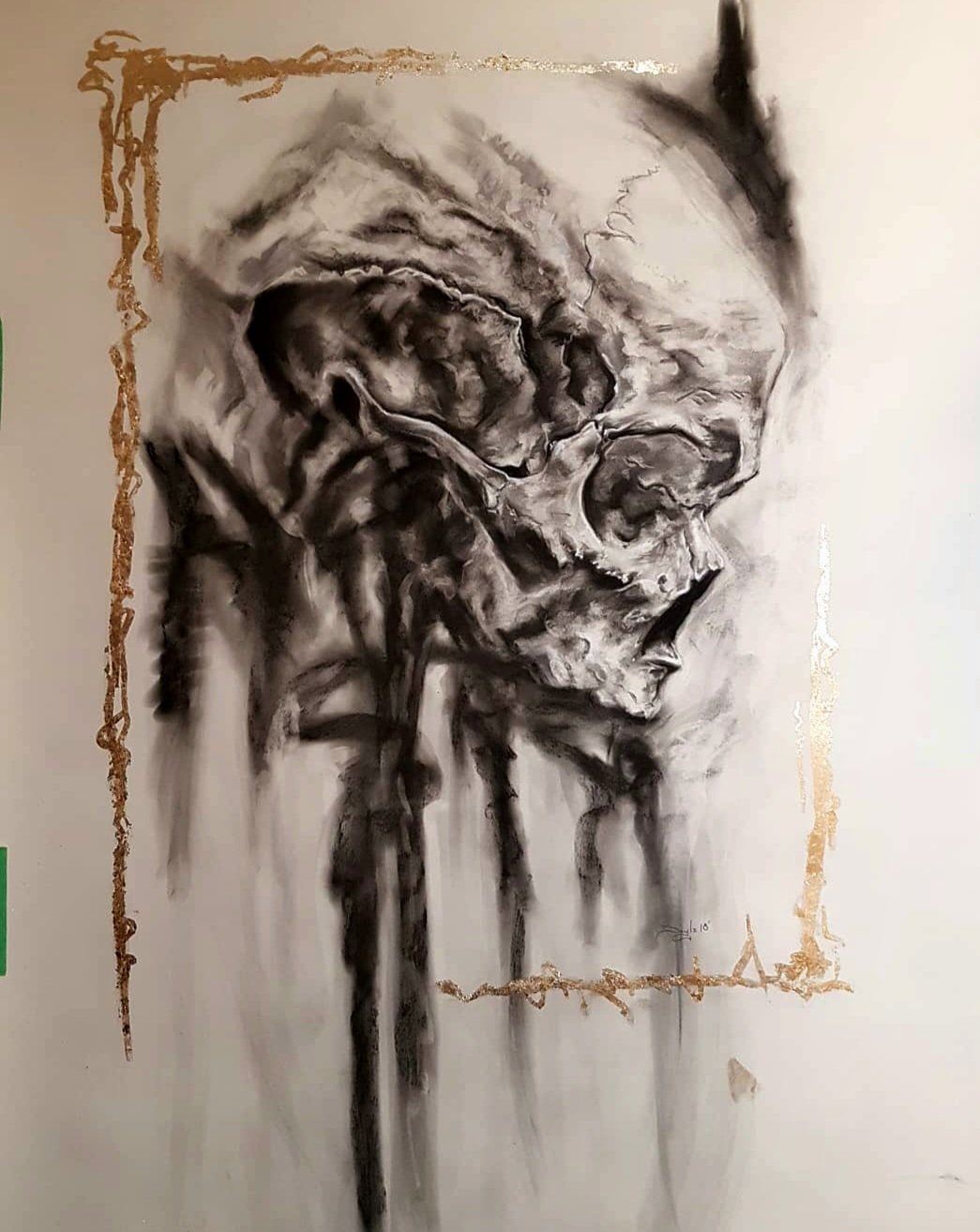 UNTITLED
36x48 charcoal and gold leaf on paper sold