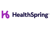 HealthSpring logo with purple and black text