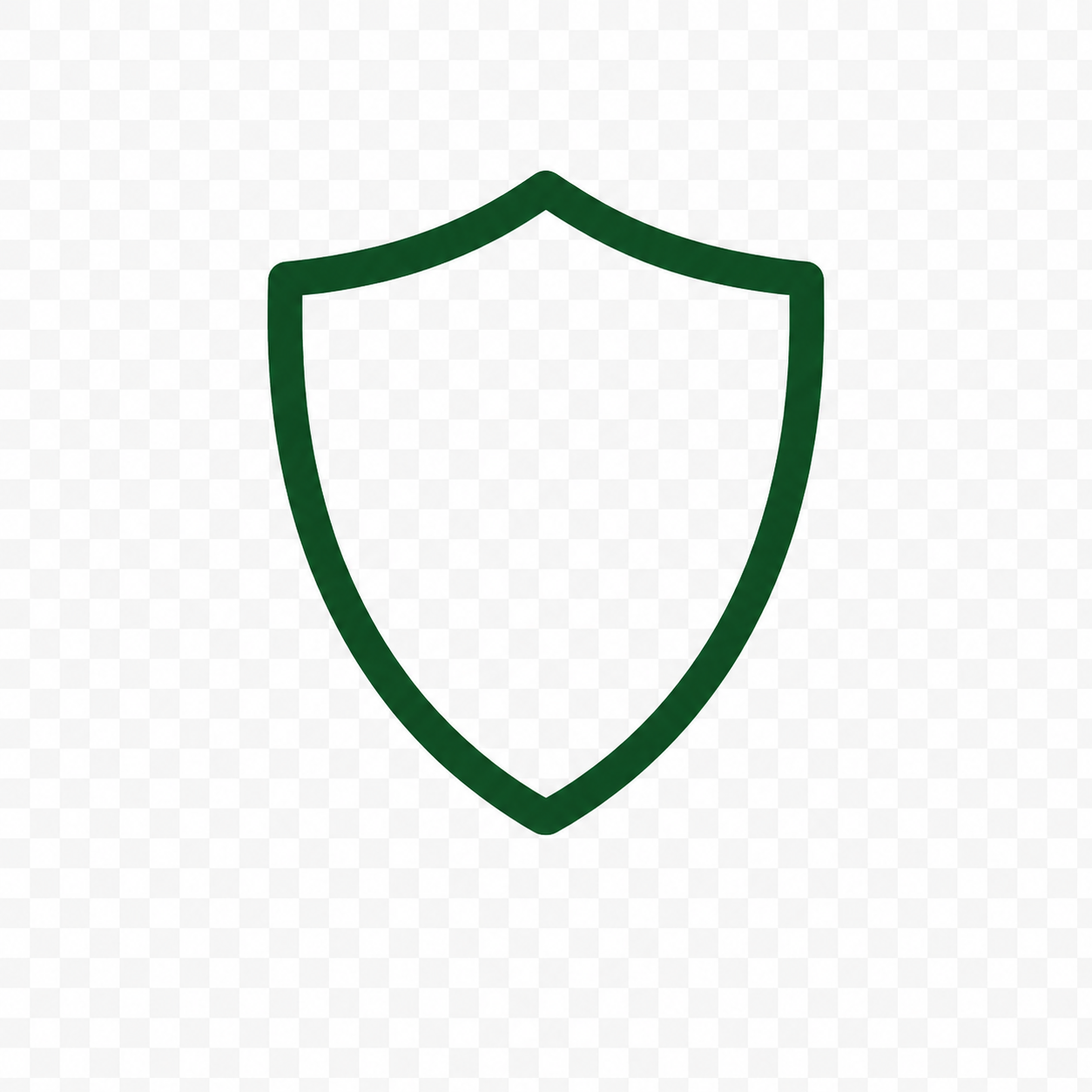 Outline of a shield symbol, representing protection or security