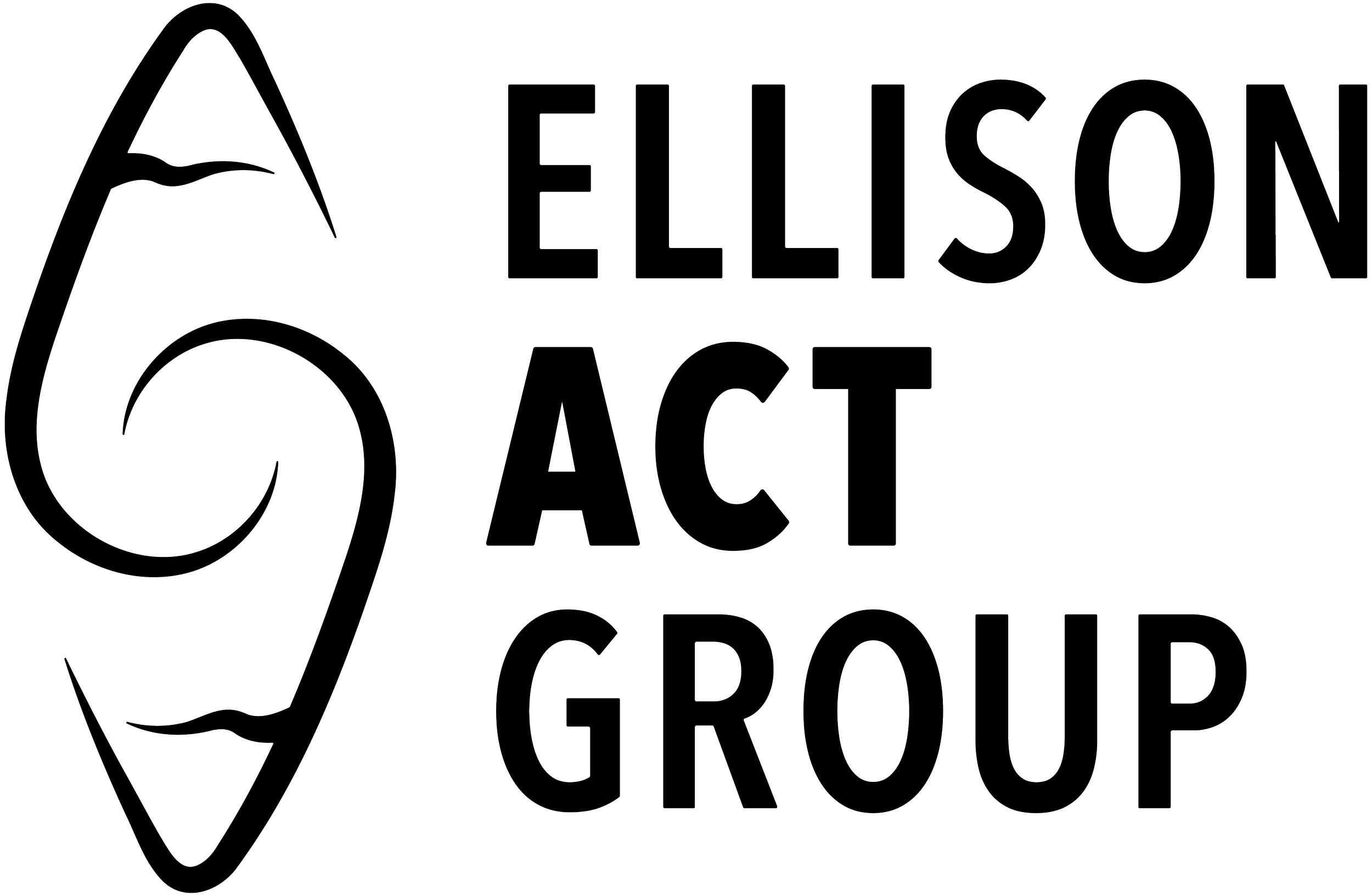 Outline of two mountains with the text "Ellison ACT Group" beside it.