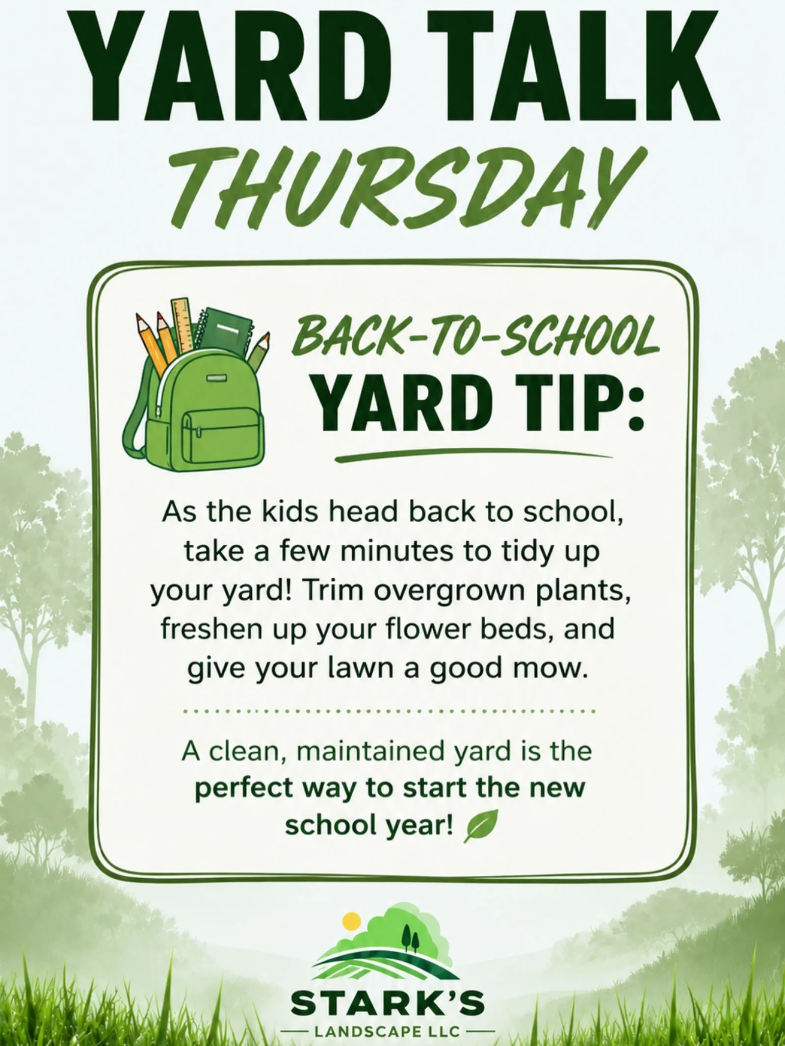📚🌱 Back to school means a fresh start&mdash;for your yard too! Keep it clean, trimmed, and ready for fall. 🍃 #backtoschool📚 #landscape #lawncare #explorepage #castlepines