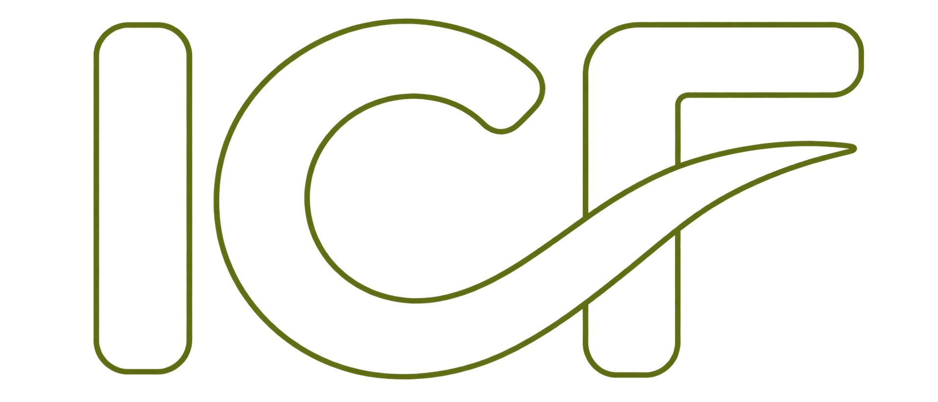 Stylized outline of the logo for ICE, with a thick, continuous line forming the letters ICE.