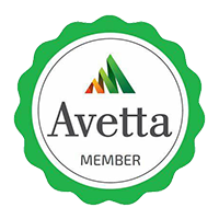 Avetta member badge with green border and logo