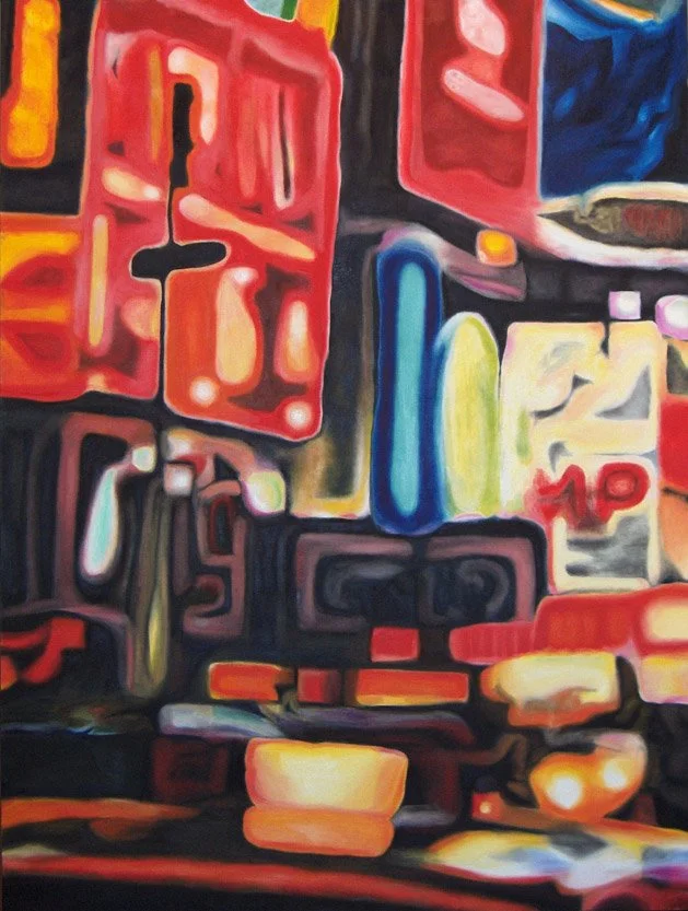 Times Square #1, 2005 / Acrylic and oil on canvas / 45 x 60 in.