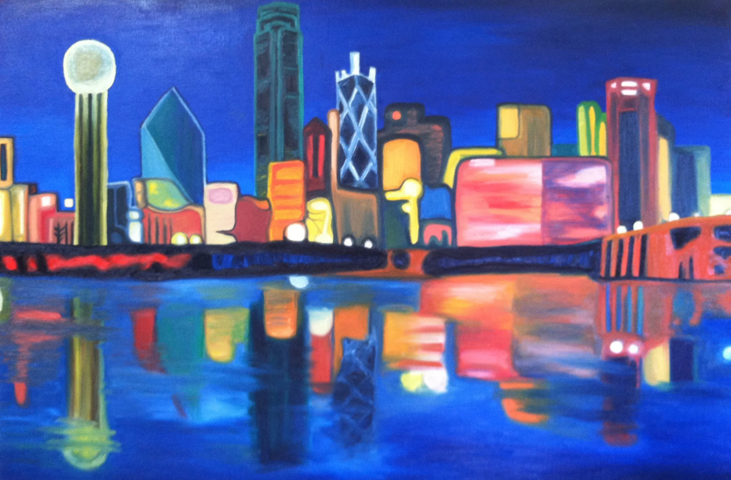 Dallas Skyline #2, 2012 / Oil on canvas / 24 x 36 in