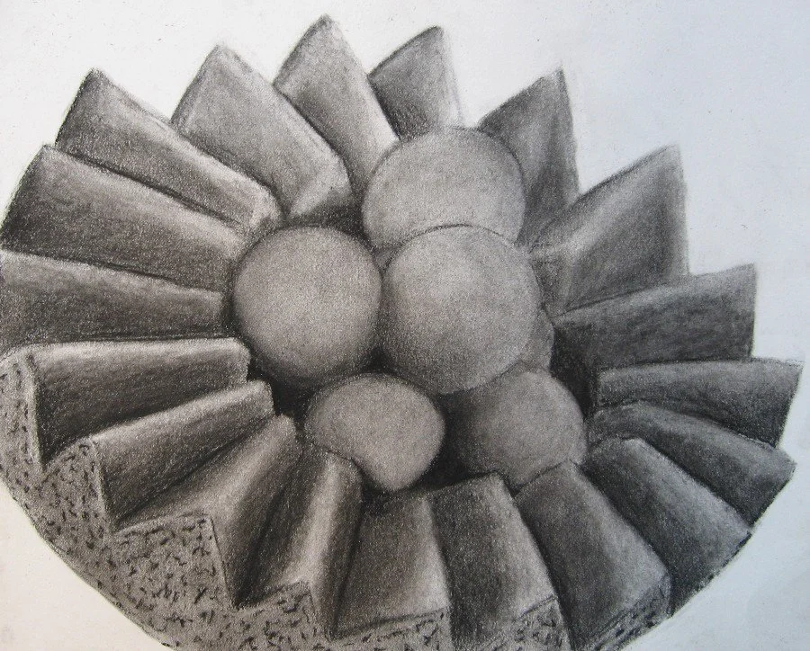 Melon Study, 2006 / Charcoal on paper / 12.5 x 10 in