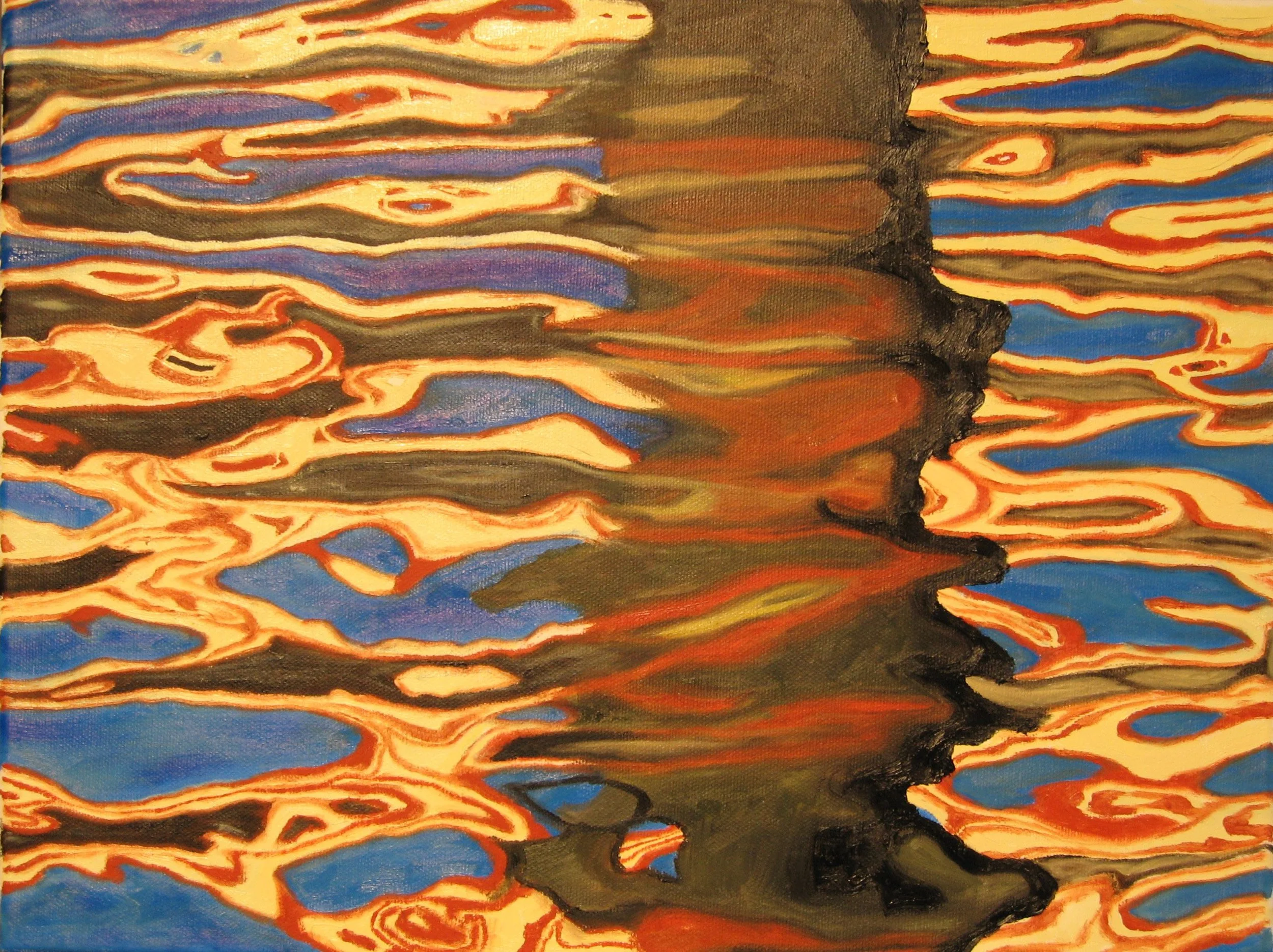 Port Aransas Reflection / Oil on canvas / 12 x 16 in.