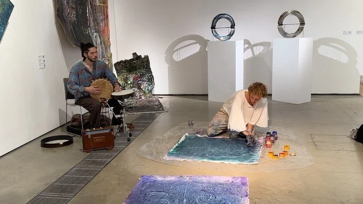 Last week my friend Jonny @jonnyakymusic and I did a series of performances throughout the week of the Postgraduate exhibition. Jonny was playing percussion and the piano whilst I was painting. The performances were named &ldquo;The Alchemist&rdquo;,