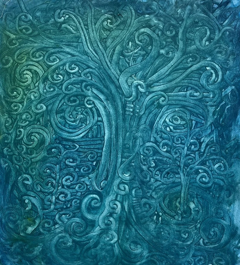 The Cosmic Tree
🌌🌱 90 x 90 cm

this work draws from my research into water and explores it as the main material during the painting process, the paint simply being there to reveal the movement of the water

#treeoflife #waterpainting #watermovement