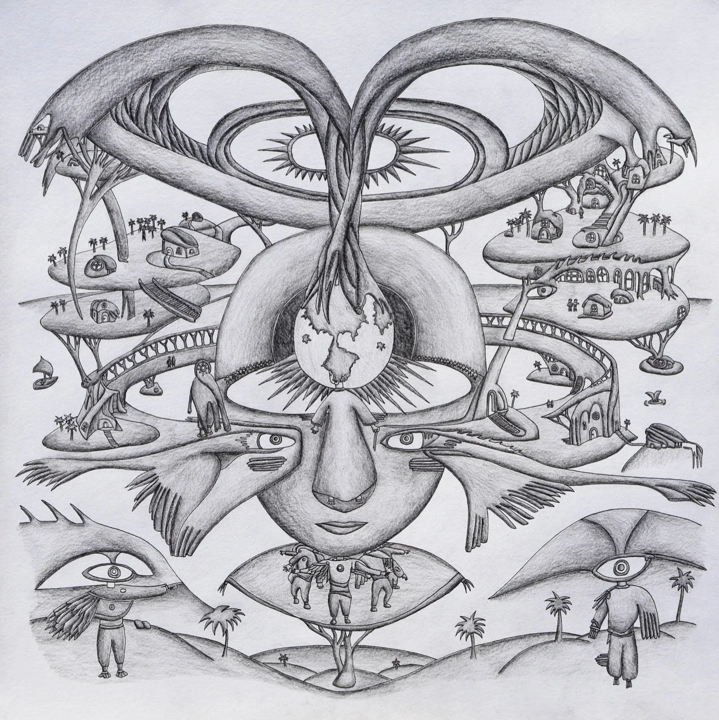 Making an effort to post a bit more on here. This a drawing I did at the start of 2025.

It&rsquo;s titled &ldquo;Me, We&rdquo; as it explores the relationship between these two words we use so often. How much of who we are is me? How much of who we 