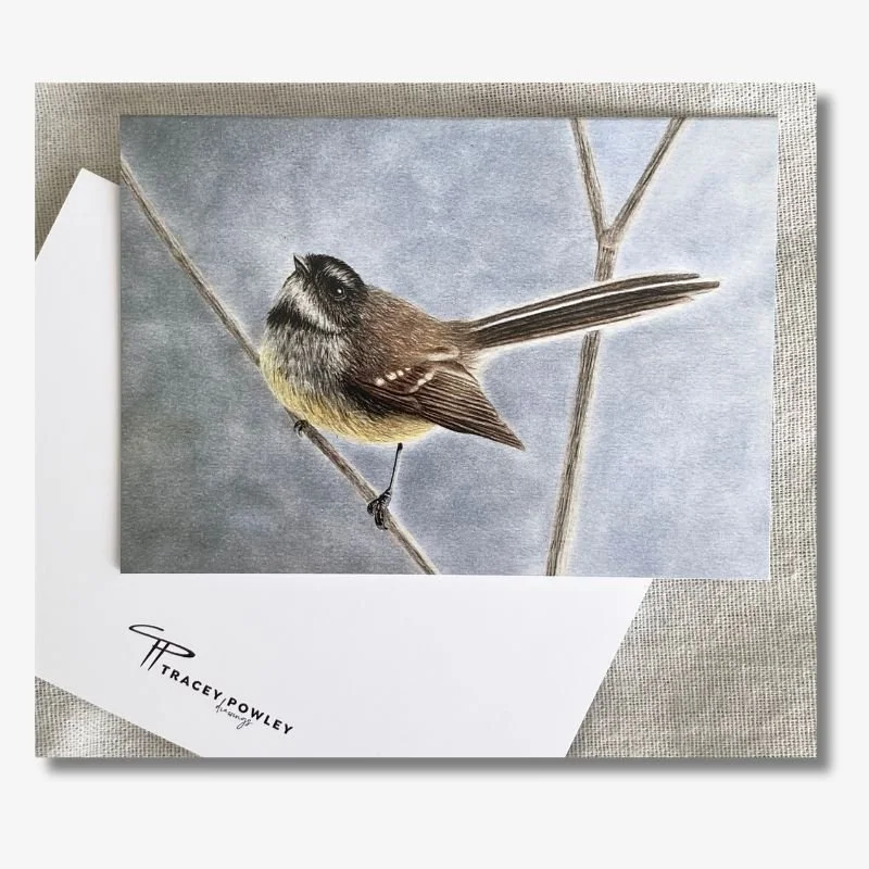 Fantail/Piwakawaka Blue Card