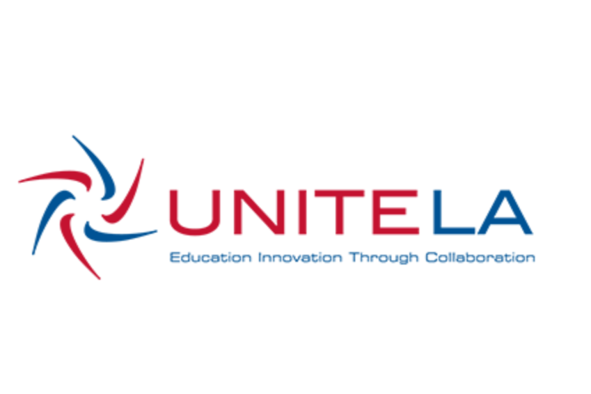 Logo for UNITE LA with a stylized star and the tagline Education Innovation Through Collaboration