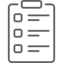 Checklist icon with four checkboxes and lines of text