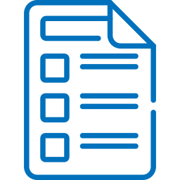 Icon of a document with checkboxes and lines of text.