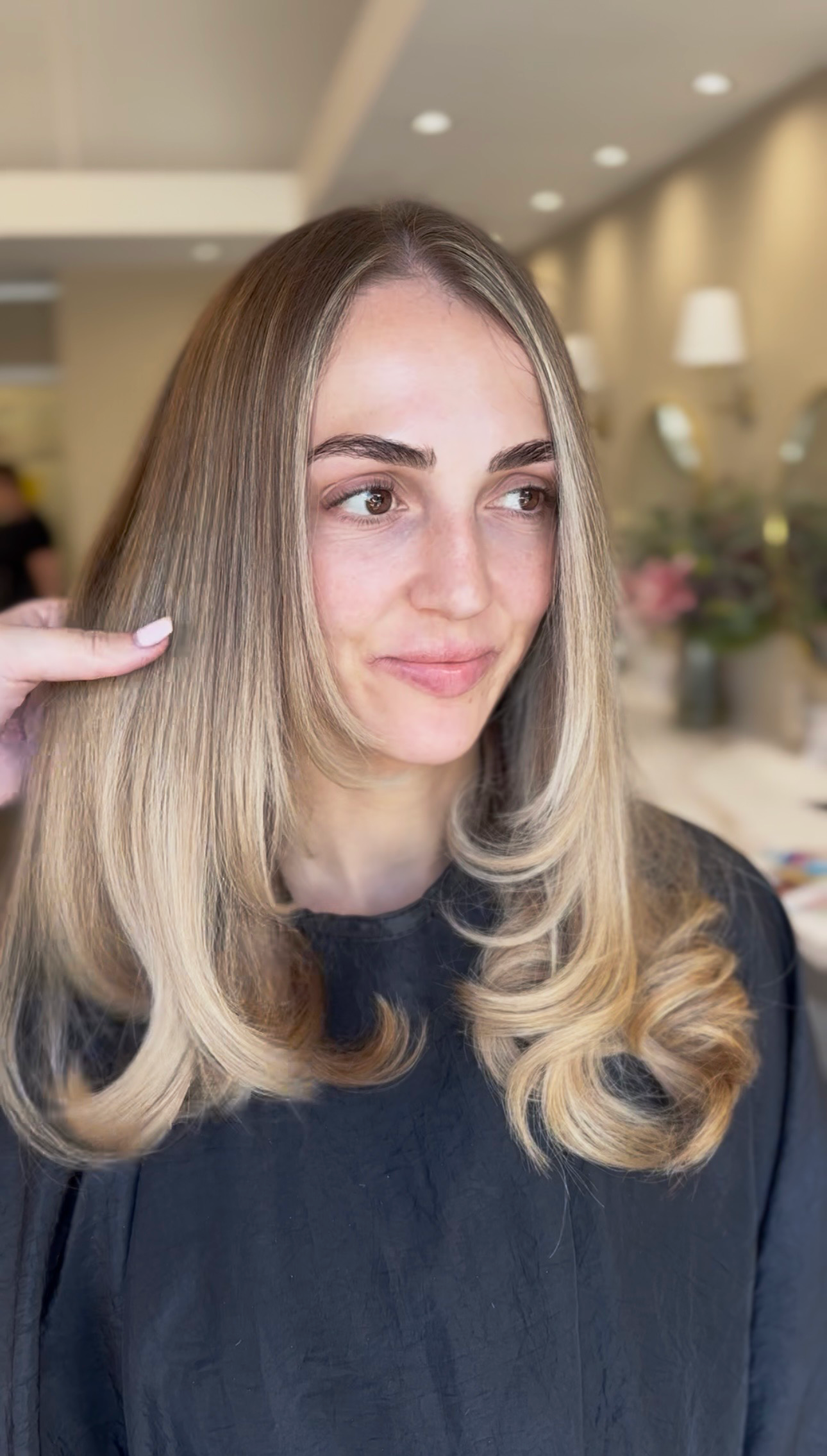 Woman with long blonde hair