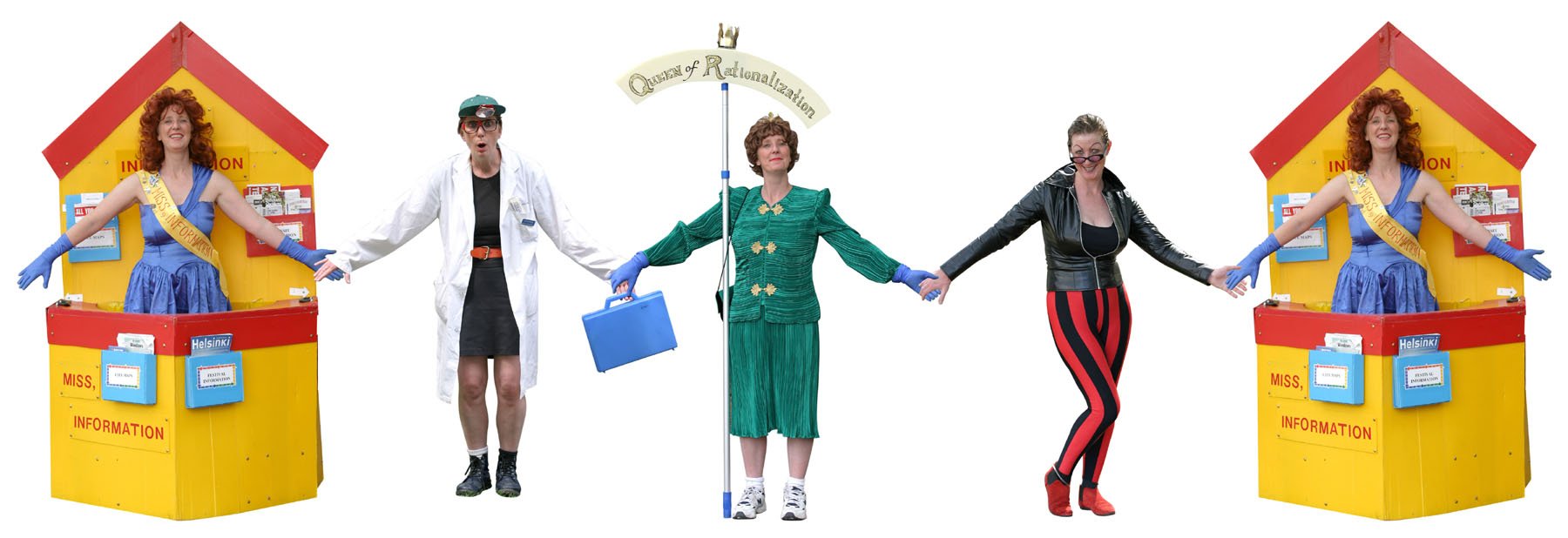 Heather D. Swain as the Humour Associates all holding hands.