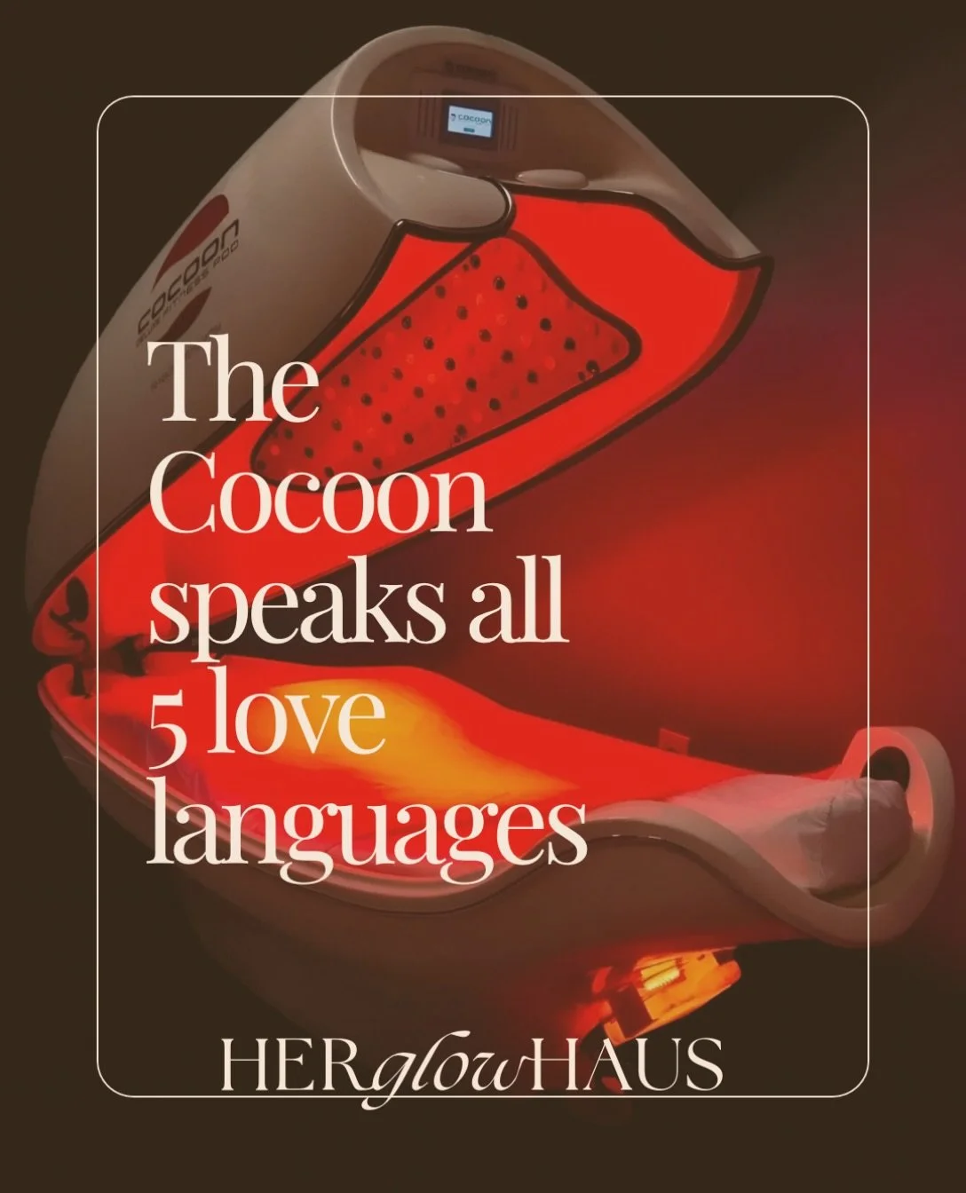 The Cocoon speaks all 5 love languages. 🤎

Relaxation: for when you need to switch off
Power Nap: for when you&rsquo;re running on empty
Wellness: for your weekly reset
Fitness: for after a big session
Weight Management: for supporting your goals

F