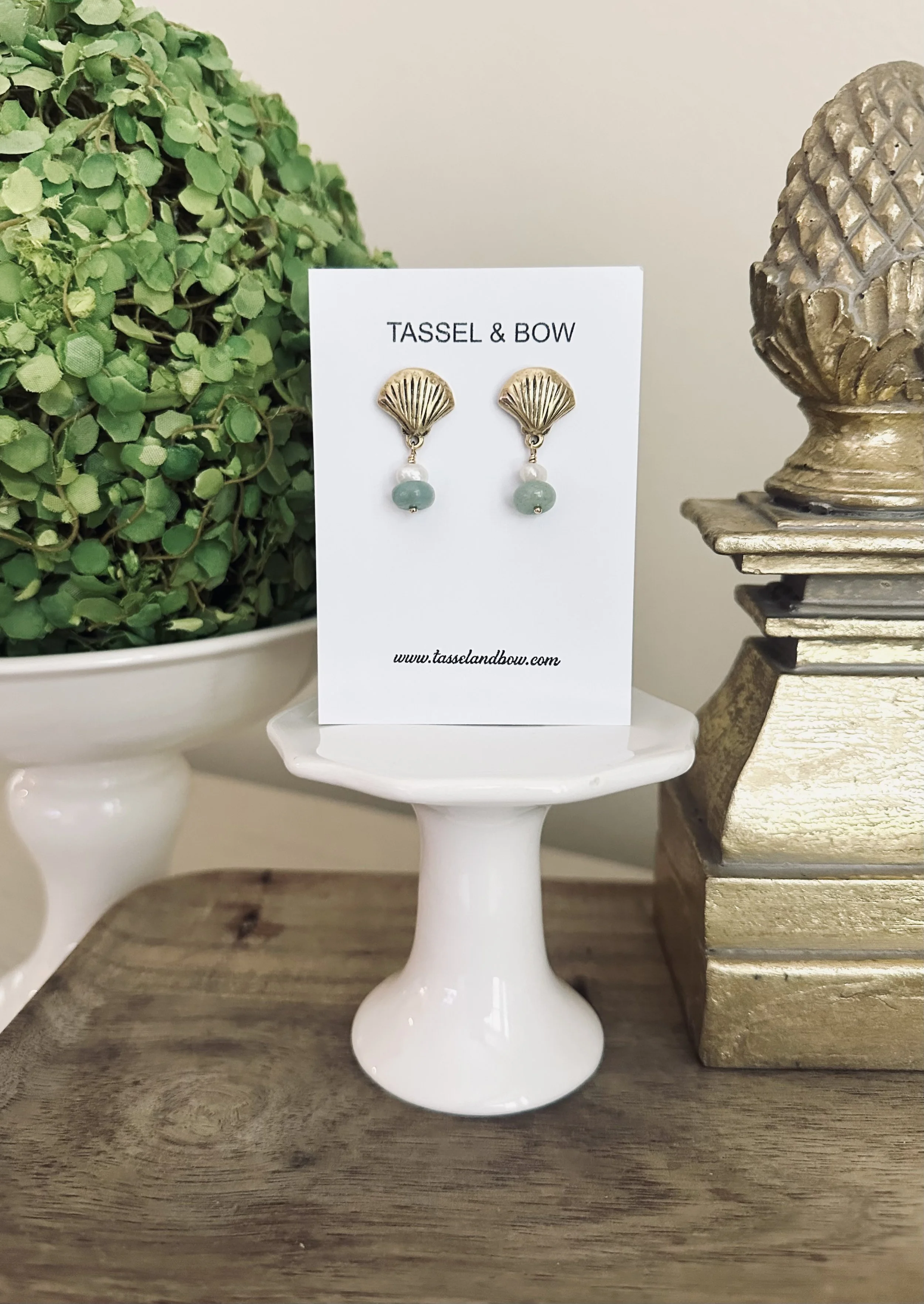 The Seafoam & Pearl Shell Earrings