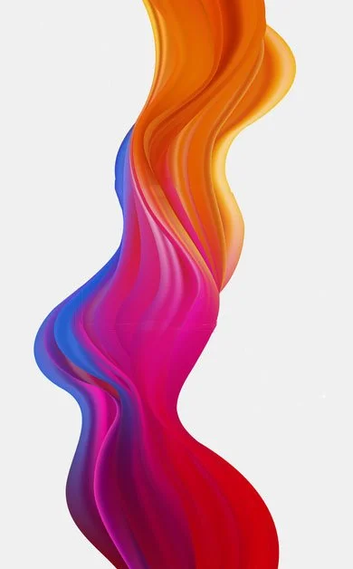 Abstract colorful swirl of orange, pink, purple, and blue.