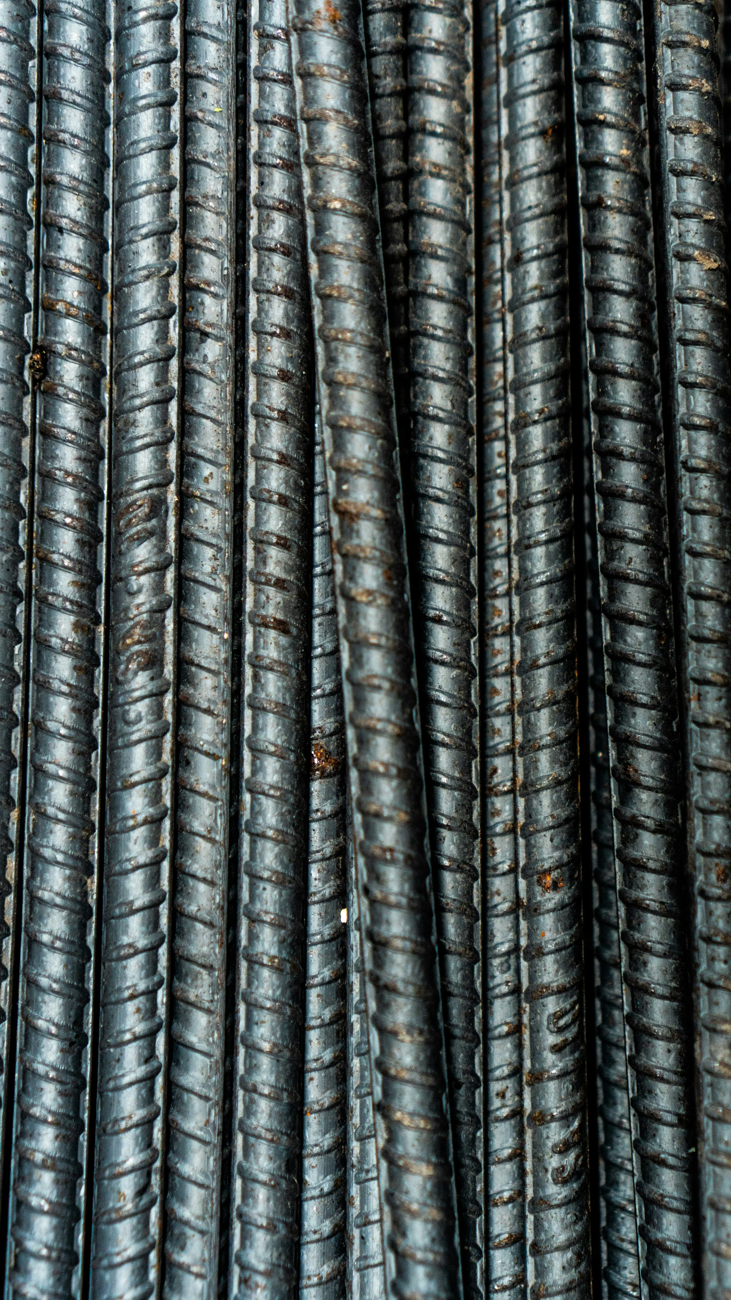 Reinforced steel rebar rod scrap.