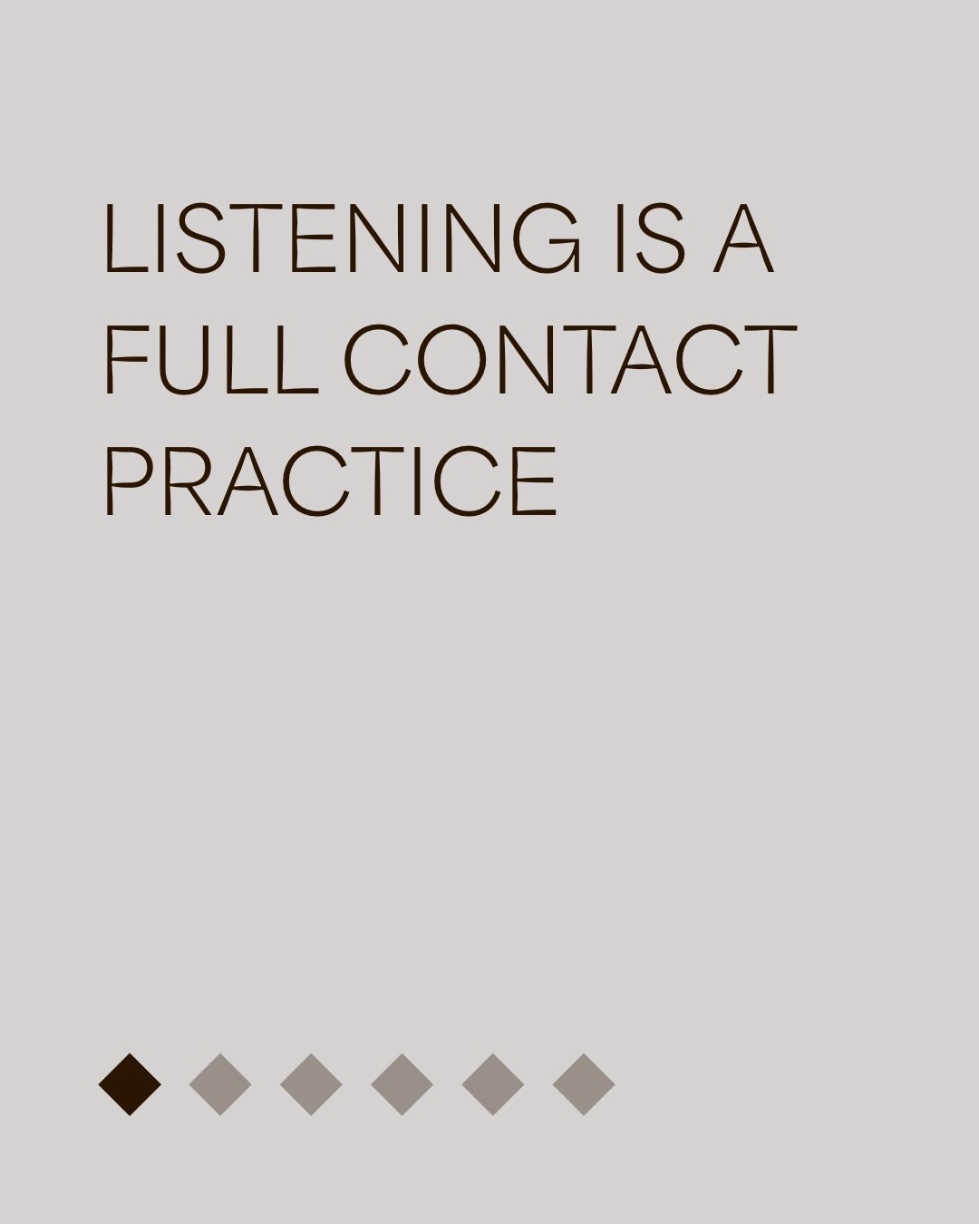 HEAR + HERE = HEARE
listening + presence
A constant and vital practice&hellip; that is wholly rewarding. 

#deeplistening #wellnessdesign #animisticdesign  #fengshui #shamanicdesign