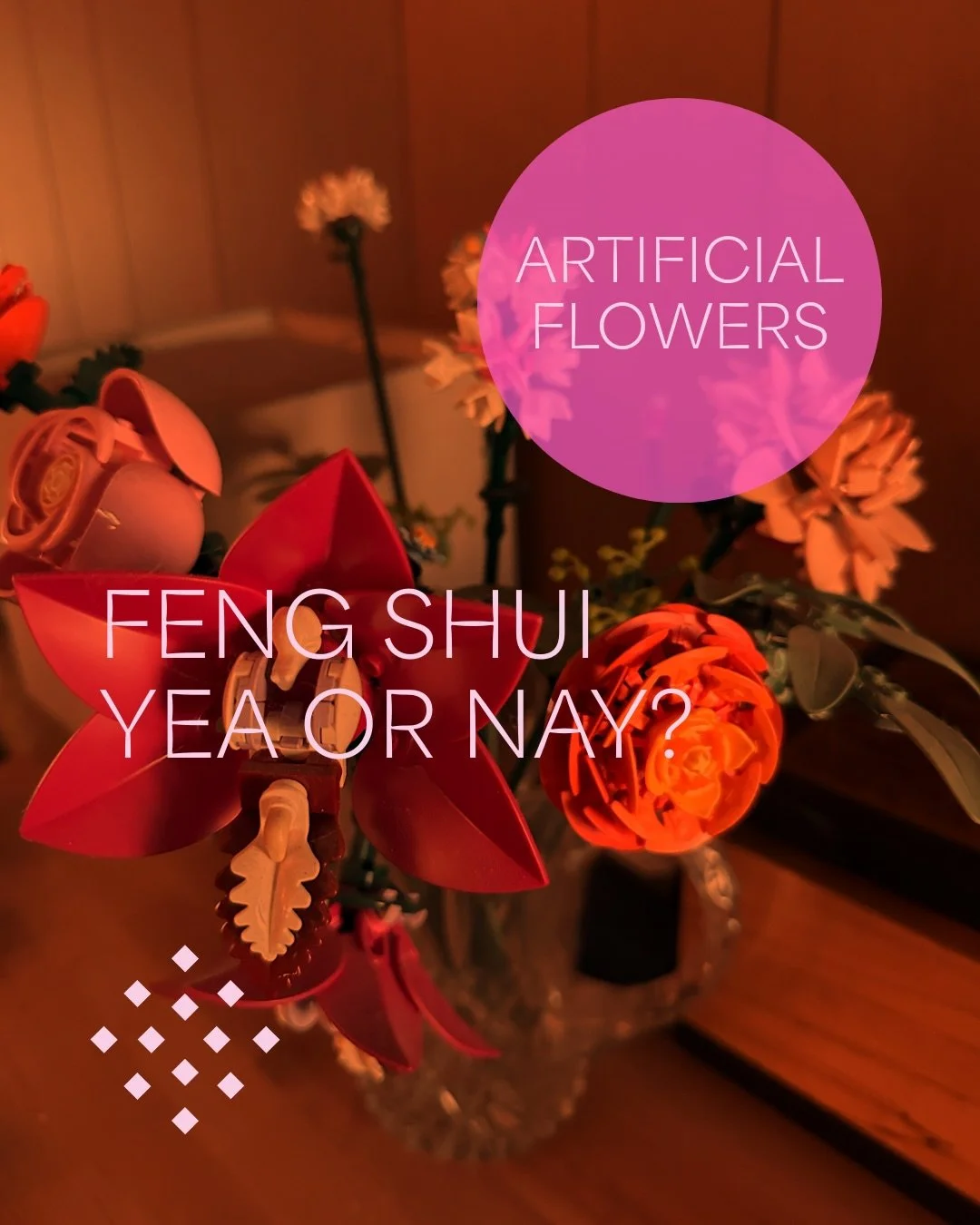 ARTIFICIAL FLOWERS &bull; Thriving, healthy plants and flowers in a space have proven benefits on all levels. However there are often conditions not conducive to plant growth, and fake plants or imagery of nature can be an effective choice.

Here, a 
