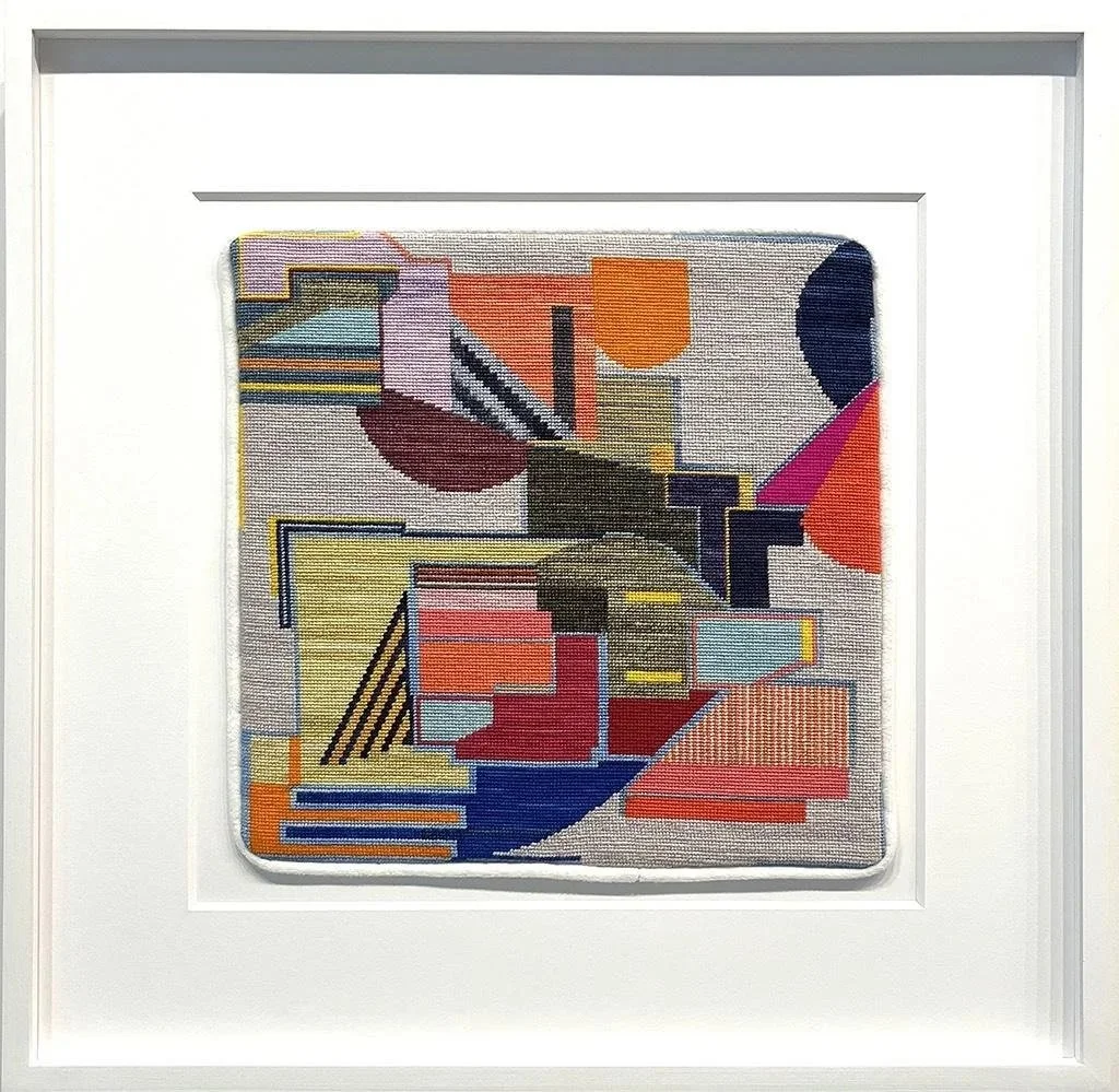 Untitled (Fuchsia/Orange Fan), 2023, 12-1/4x12-1/4