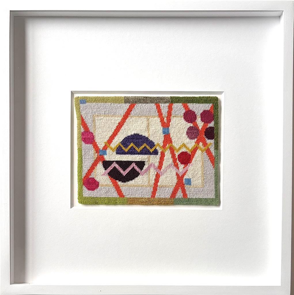 Untitled (3 Orange Crosses), 2025, 5-3/4x7-3/4
