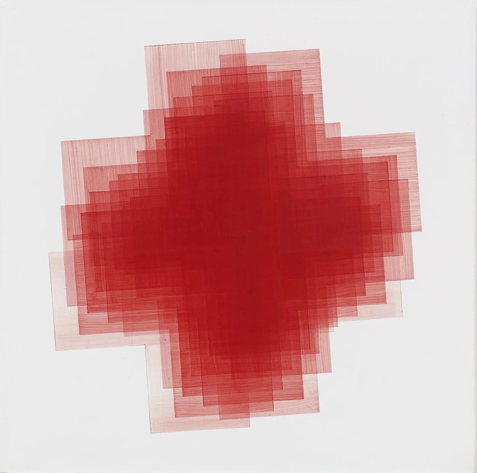 Red cross on white - #54 Form Study, 2012, 12x12
