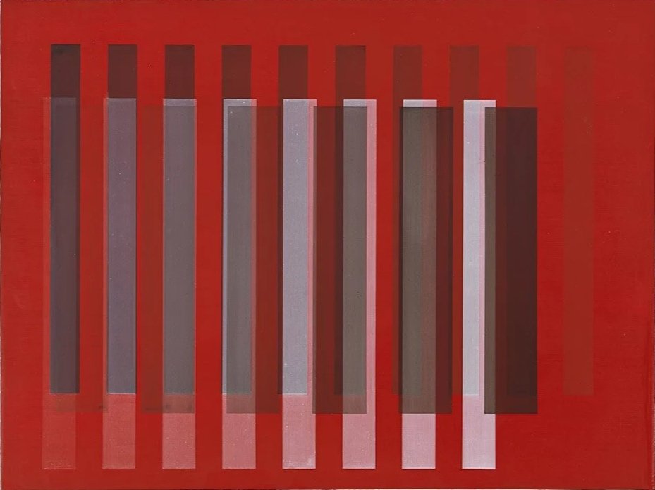 Red w/ brown/white - Red Shadowing, 2010, 18x24