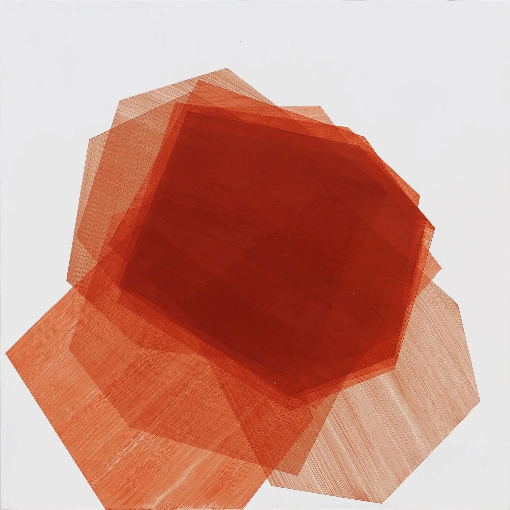 White w/ overlayed red - #31 Form Study, 2013, 16x16