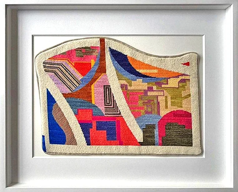 Untitled (Wide White Border), 2023, Wool and canvas, 13x18